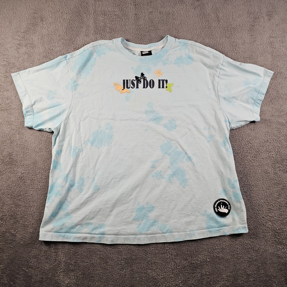 Nike Sportswear Good Sport Tie Dye Graphic T-Shirt Blue Boxy Women's 2X